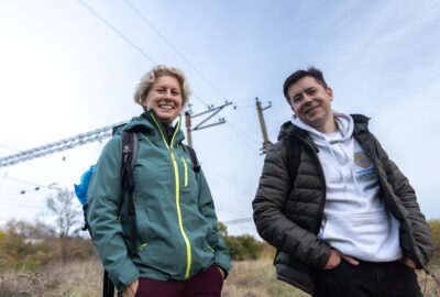 Марцела Чернохова, координаторка проєкту Чистого повітря, та Олексій Ангурець, експерт з екології та сталого розвитку 