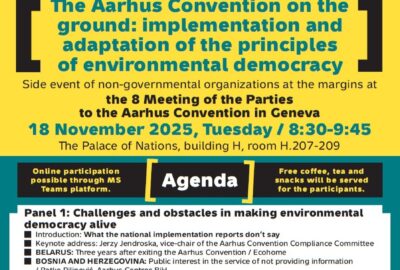 Side event of non-governmental organizations at the margins at the 8 Meeting of the Parties to the Aarhus Convention in Geneva